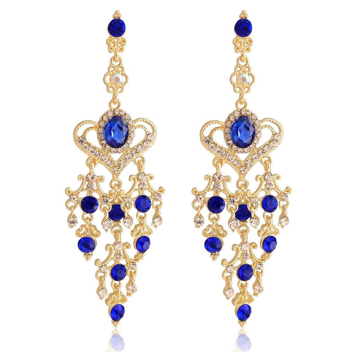 Роскошные серьги-подвески - Акцентное сердце с кисточкой, винтажные, для невесты, свадебные, элегантные серьги