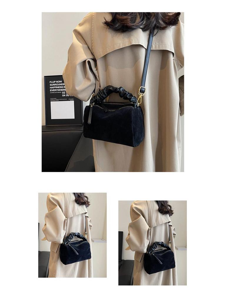 Women's Meillard Suede Crossbody Pillow Bag - Versatile Small Square for Autumn/Winter Commute