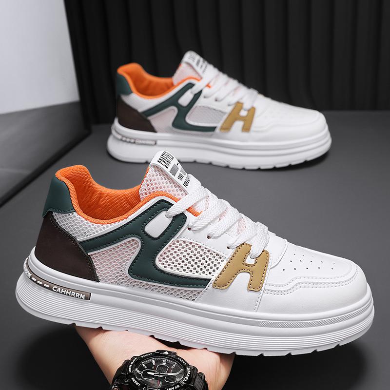 

Мужская повседневная обувь Four Seasons Fashion Students, удобные кроссовки для мальчиков, трендовая обувь с мягкой подошвой и дышащими свойствами 44 белый/зелёный