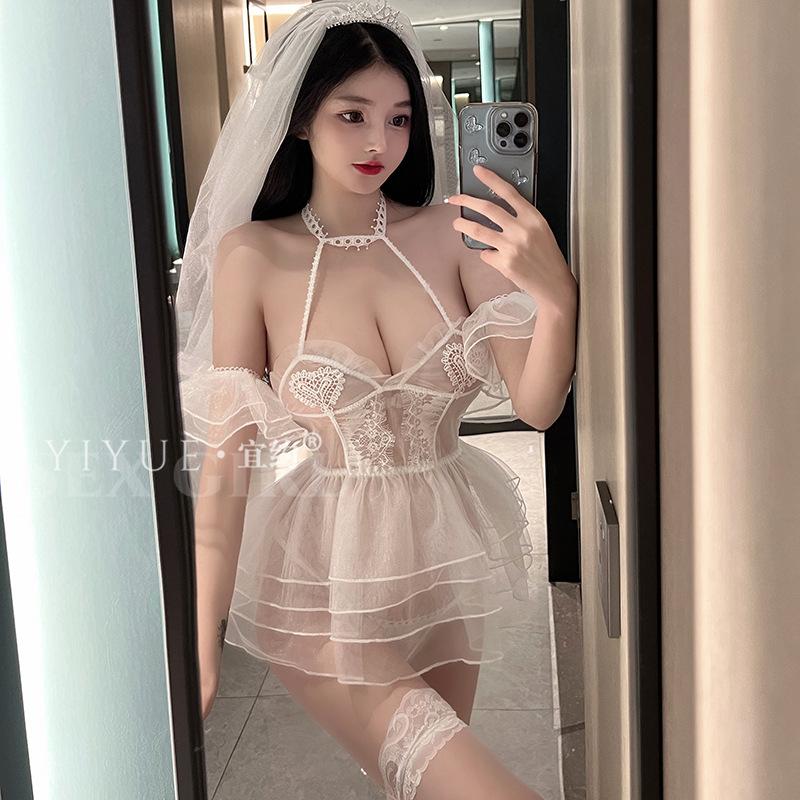 Erotic Underwear, Sexy and shiny Bridal Dress uniforms, Hot see-through pajamas, Passionate sets Wholesale 8073