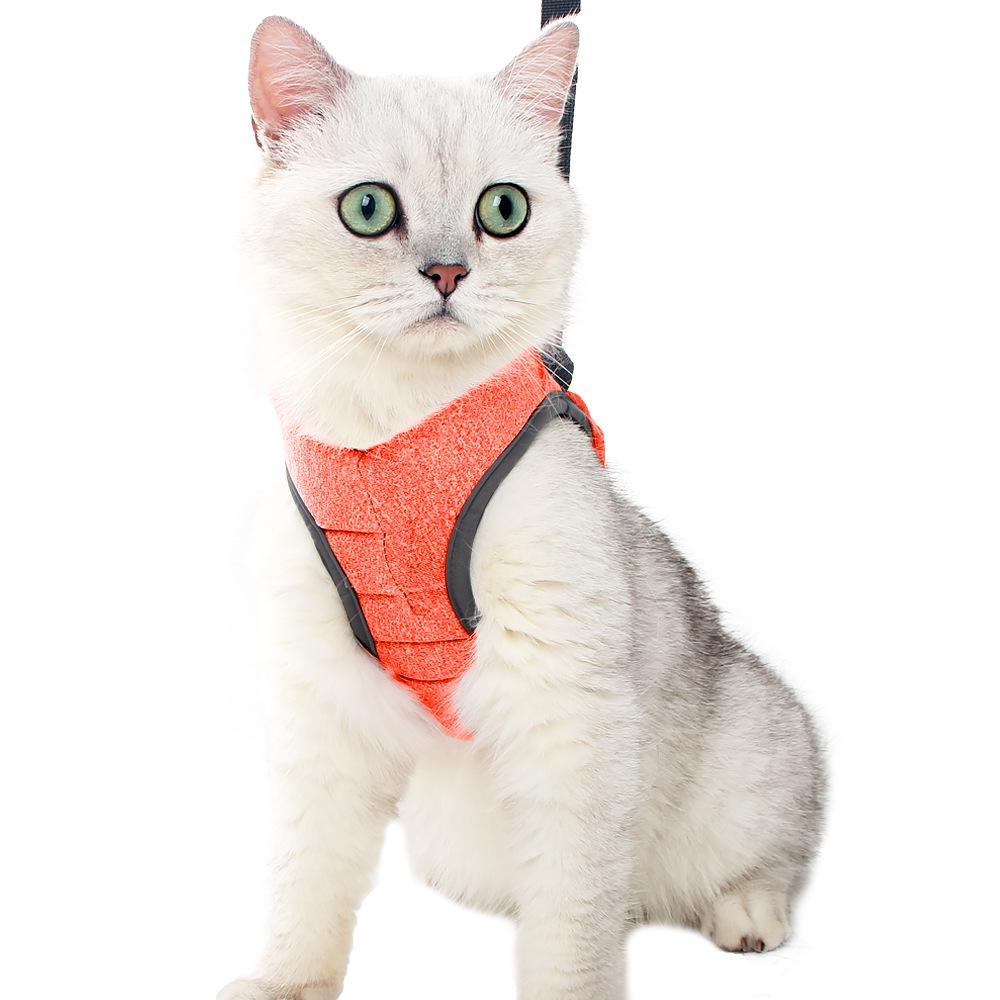 

Cat-Specific Anti-Escape Breathable Harness with Leash - Pet Supplies M (Chest 28-33cm, 6-9 lbs) яскраво-оранжевого кольору