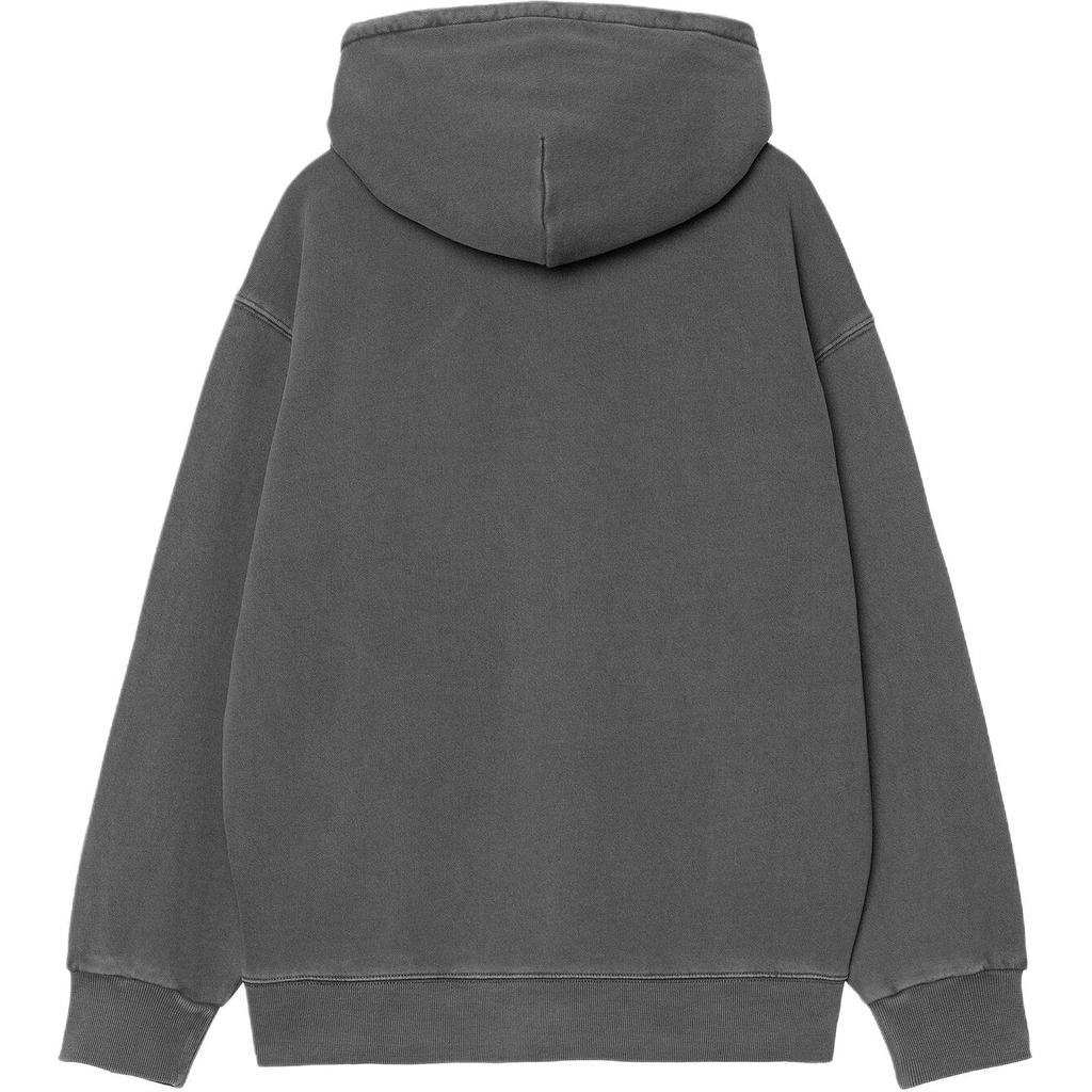 Carhartt WIP Logo Hooded Long Sleeve Kangaroo Pocket Sweatshirt Men Sweatshirt Graphite I029963-87-GD