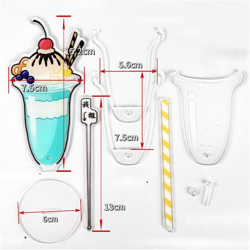 Creative Fruits Buffy Cup Acrylic Badge Ornaments Girls Room Desktop Decor Japan Style Anime Character Badges Display 2025 New