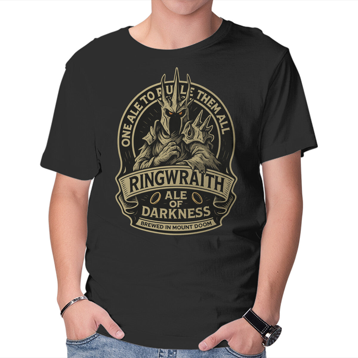Unisex Crew Neck T-Shirt Ringwraith Ale Of Darkness Graphic Short Sleeve Casual Tee XXL