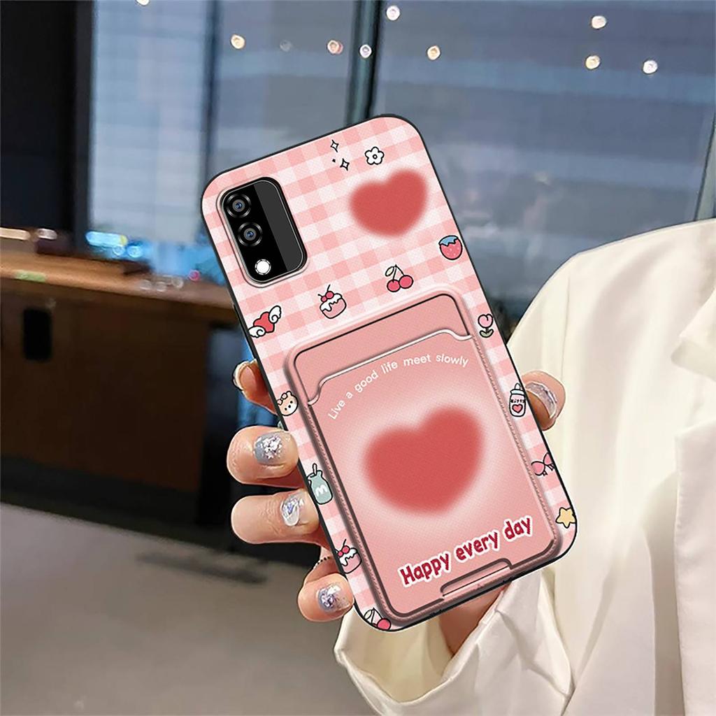 Card Slot Waterproof Phone Case For BLU C5 Max 2022 Fashion Design Durable Silicone Card Bag Protective Anti-knock TPU