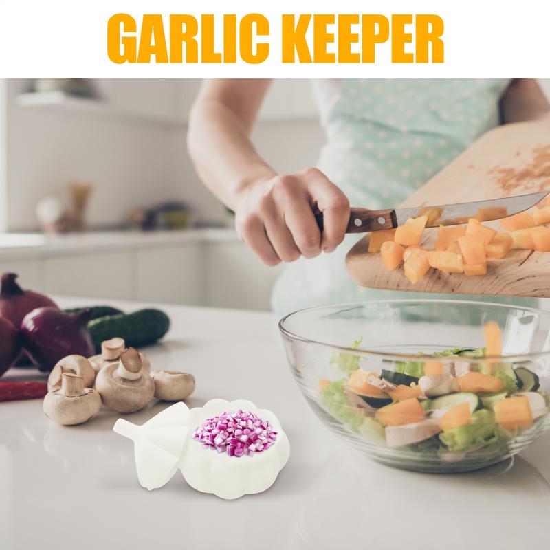 Garlic Keeper Garlic Shape Lemon Saver Airtight Lemon Fresh-keeping Preserver For Potato Ginger Onion Cheese Spinach Salad Soup