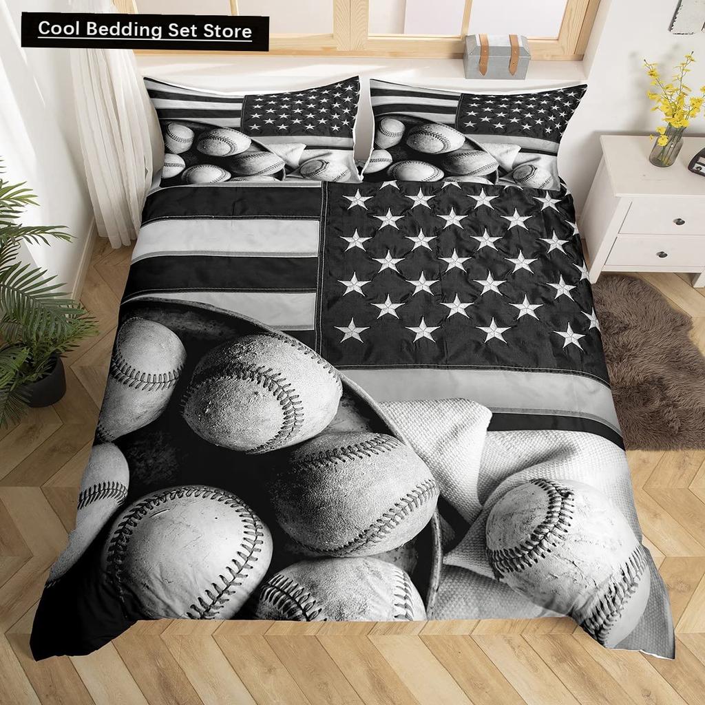 Comforter Baseball Game King Queen Ball Sports Theme Bedding Set Athlete Competitive Polyester Comforter