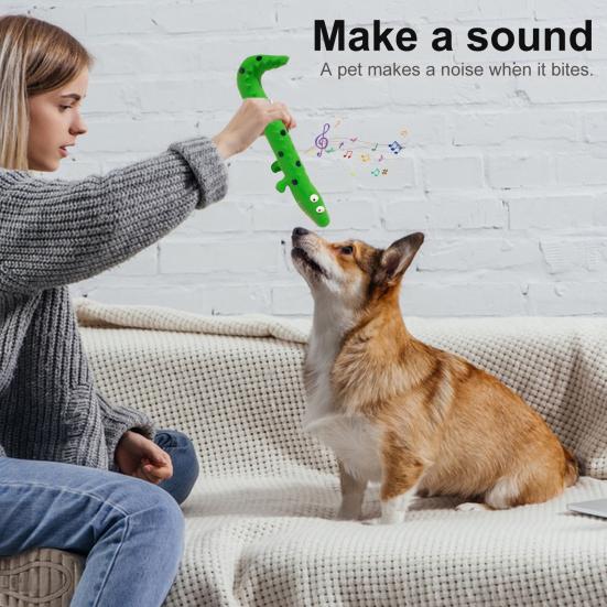 Pet Squeaky Toy Bite Resistant Good Toughness with Sound Effect Cartoon Lizard Shape Pet Dog Chewing Toy Pet Supplies