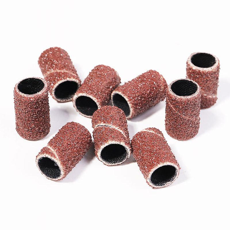 210/100/75pc Sanding Cap Bands For Electric Manicure Machine 180/120/80 Grit Nail Drill Grinding Bit Files Pedicure Tool Set