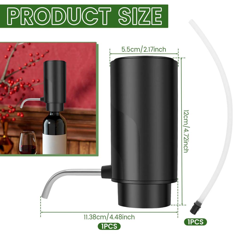Electric Wine Aerator USB Rechargeable Wine Decanter Dispenser Automatic Wine Aerator Pourer One Touch Wine Decanter Aerator
