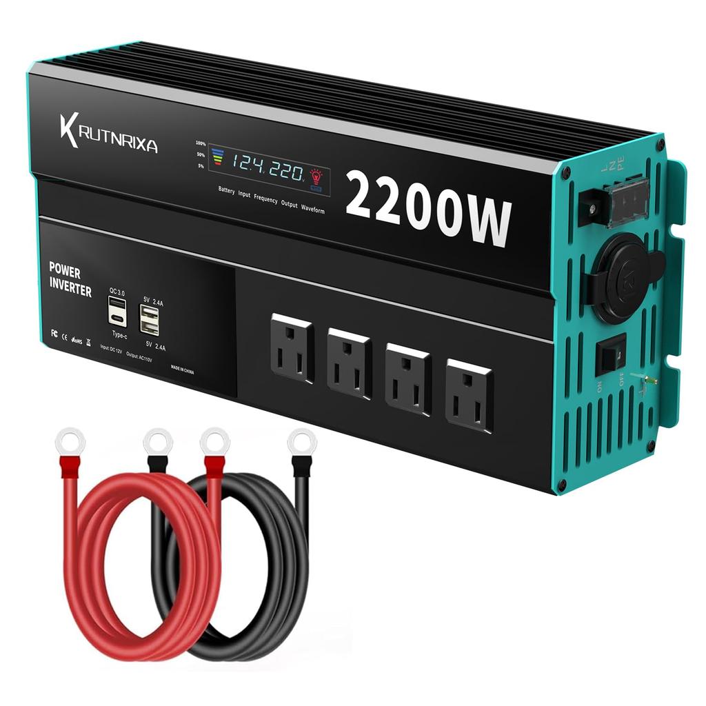 RUTNRIXA Cigarette Lighter Converts DC 12V To AC Includes PD and USB Ports Converts To Power Compatible with AC 100V Output Car Inverter Inverter,