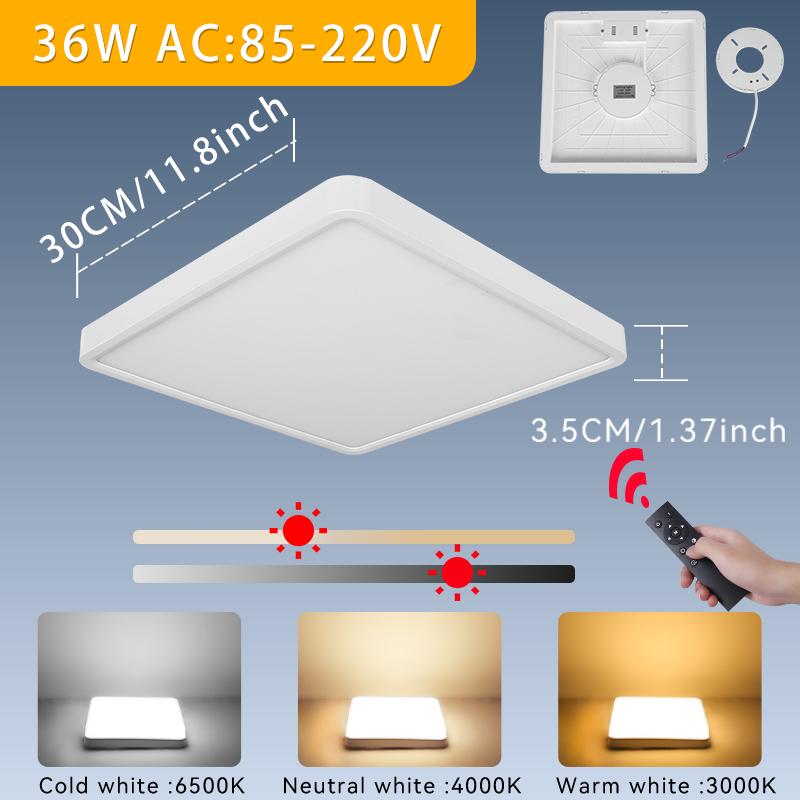 110V 220V LED Ceiling Lamps Square Modern Smart Ceiling Light Remote Control Dimmable For Living Room Bedroom  Night Panel Light