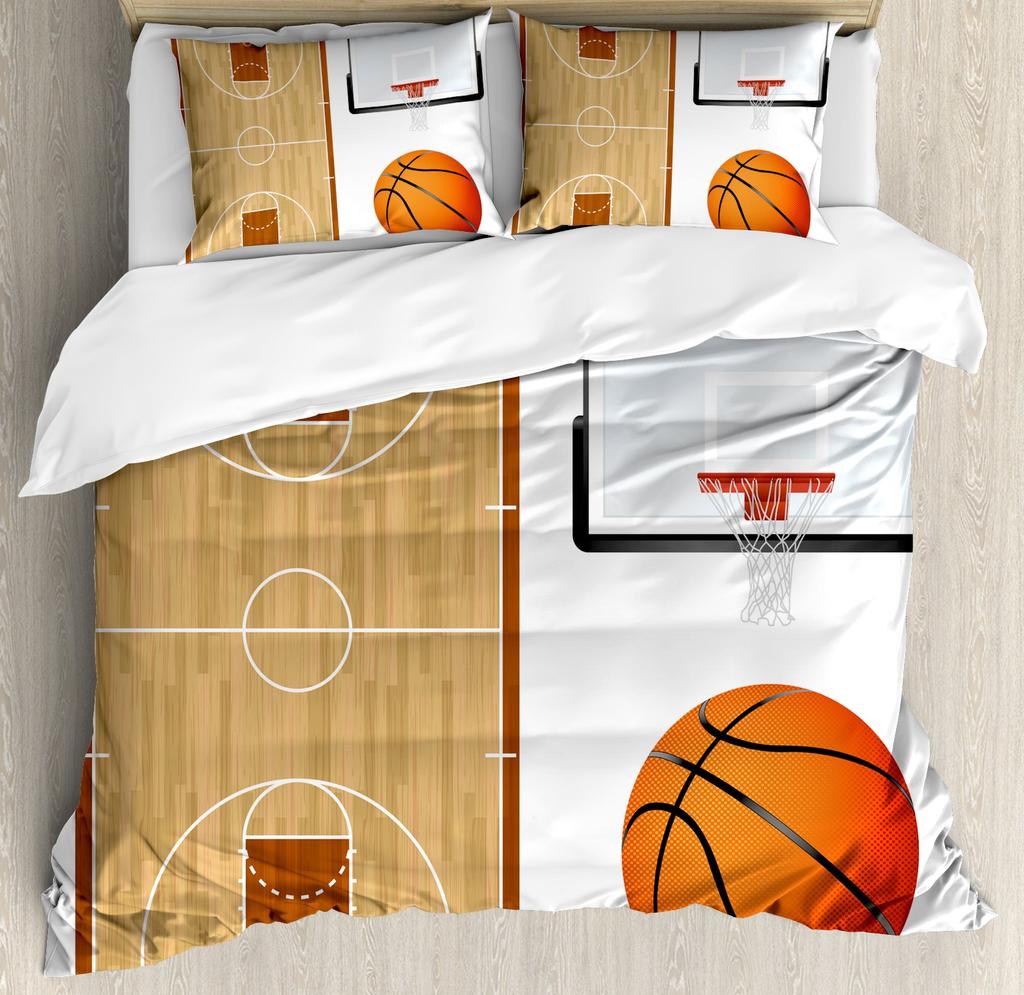 3D Basketball Duvet Cover King For Teen Boys Kids Fire Water Sports Bedding Set Ball Game Quilt Cover With Pillowcase