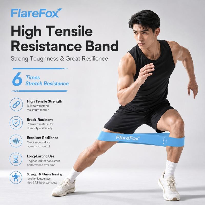 FlareFox Hip Resistance Bands Fitness Set Strength Agility Training Rehabilitation Muscle Exercises Yoga Home Gym Equipment 3