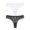 2Pcs/Lot Water-soluble Lace Women Panties Hollow G Strings Embroidery Thongs Low Waist Half Wrapped Hip T-Shaped Bikini Underpants