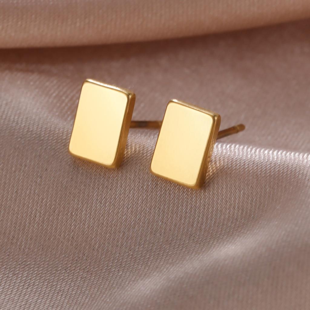 Rectangle Heart Stud Earrings for Women Stainless Steel Geometric Earrings Trend Minimalist Jewelry Valentine's Day Gifts 2026