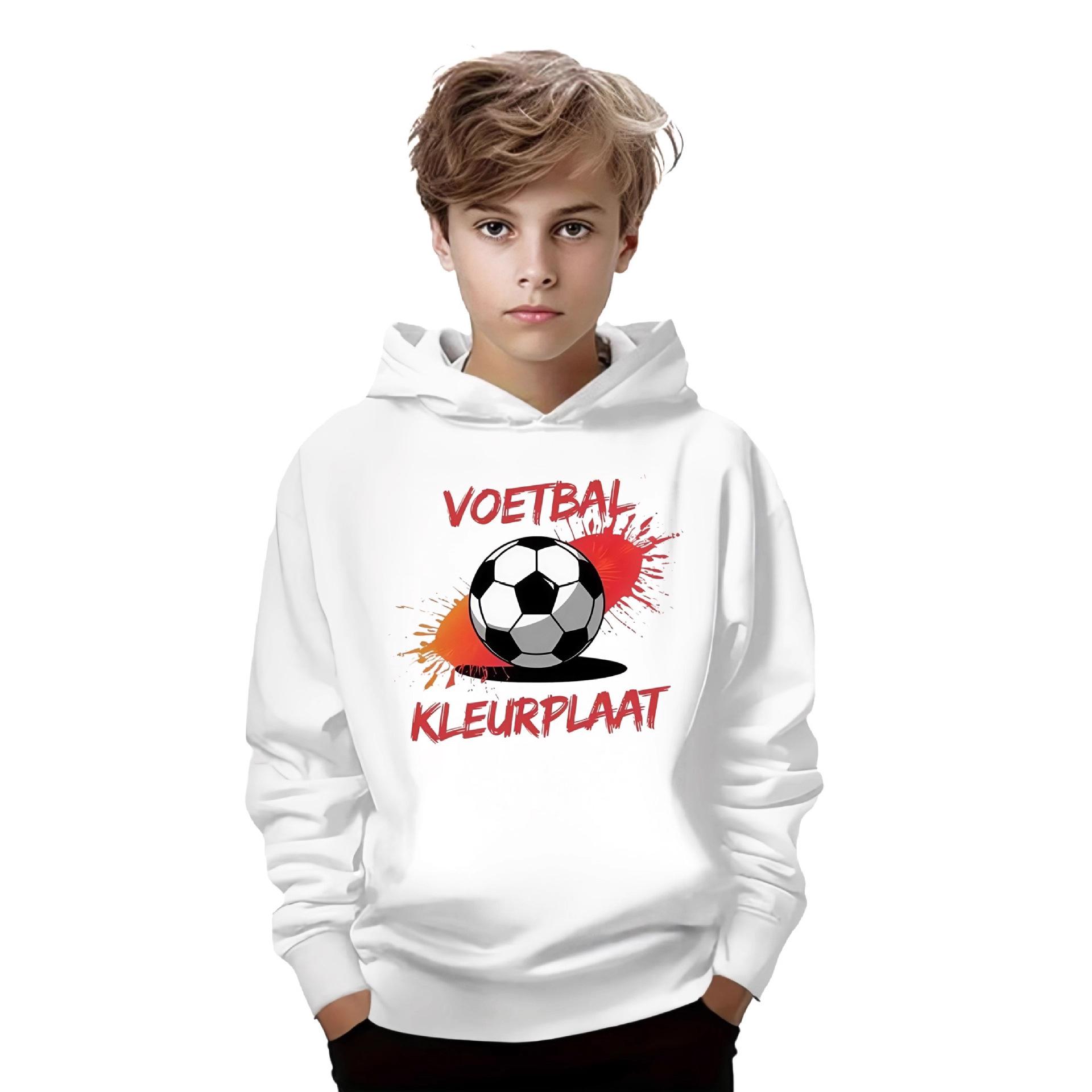 

Autumn 3D Football Pattern Printed Hoodies Fashionable Casual Sports Long Sleeved Children s Boy Hooded Sweatshirts 110 белый