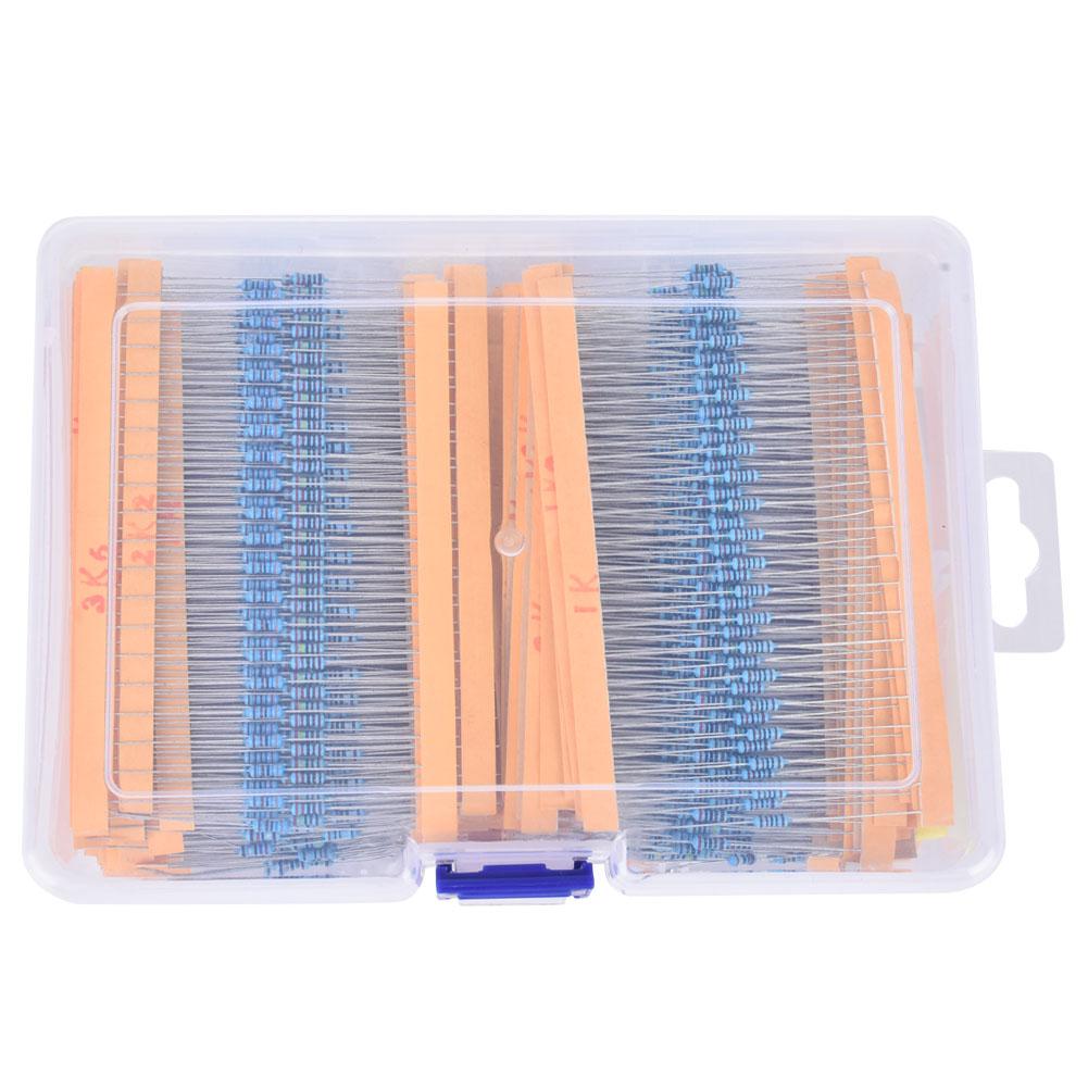 2600Pcs Metal Film Resistors Assortment Kits Set Durable Electronic Components 1 Ohm  3M Ohm