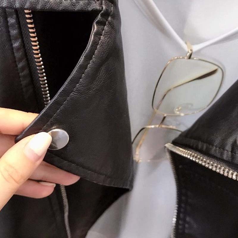 Leather Jacket for Women Autumn Winter Windbreaker Oversize Waterproof Casual Jacket