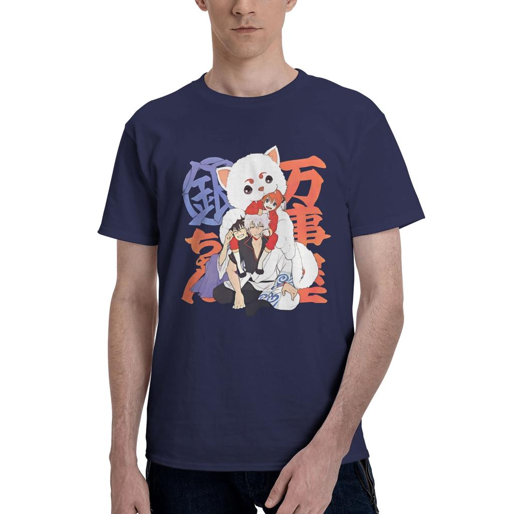 Gintoki Witty Adventures Comedy Chaos Yorozuya Legends Mens Gintama Sleeve Round Neck Pure Cotton Birthday Gift Clothes TShirt