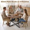 Dining Table for 4 People, 100 Cm Round Industrial Kitchen Table with Storage Shelf, Rustic Brown
