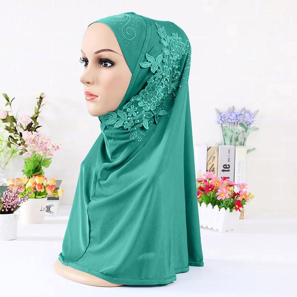 Hijab Double Loop Scarf Pull Over Crepe Convenient Shawl Headscarf