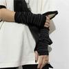 Women Men Gothic Lolita Glove Arm Cover Harajuku Arm Warmers Striped Fingerless Punk Long Wristband Fashion  Girls Gloves