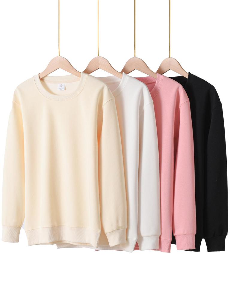 Unisex Korean Style Crewneck Sweatshirt: Casual, Classic, Minimalist, Loose Fit.