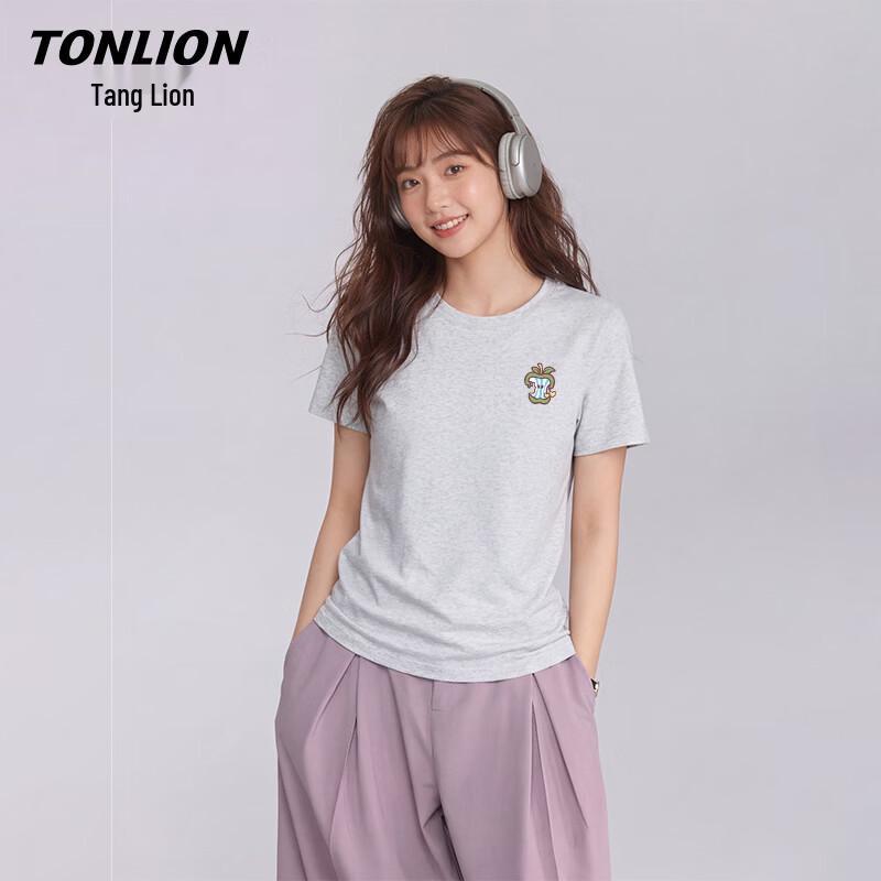 Женская приталенная футболка TonLion с коротким рукавом M