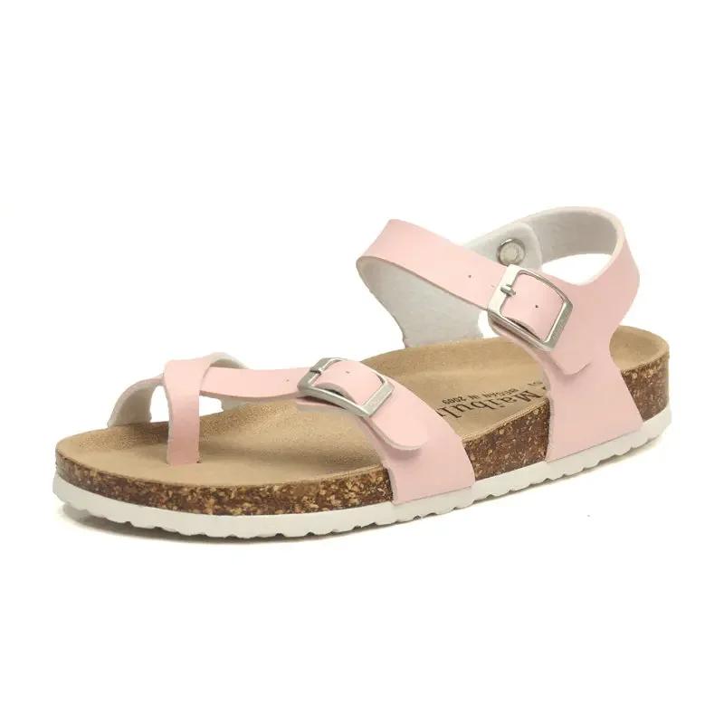 Fashion Fashion Cork Sandals New Women Summer Beach Gladiator Buckle Strap Sandals Shoes Flat Casual women Beach slippers