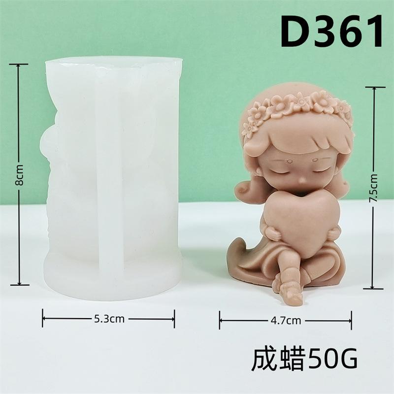 3D Rose Heart-shape Girl Candle Silicone Mold DIY Rose Girl Handmade Scented Candle Gypsum Resin Mold Valentine s Day Decor Gift