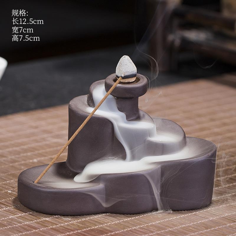 YXY Backflow Incense Burner Both Sides Converge Ceramic Crafts 2025 Newest Stick Incense Holder Zen Living Room Decorations