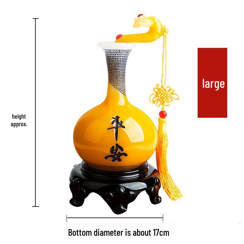 Ruyi Ping'an Vase - Living Room Ornament, Bookcase & TV Cabinet Display, Home Decoration Craft Gift
