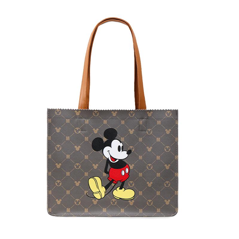 New Disney Mickey Series PVC Tote Bag, Shopping Bag, Shoulder Bag Tubas Unisex Brown DW-XB036