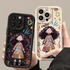 Curly Hair Girl Applies To Iphone16pro Mobile Phone Case Apple 15 Anti-drop 14 Cartoon 13promax New 16x