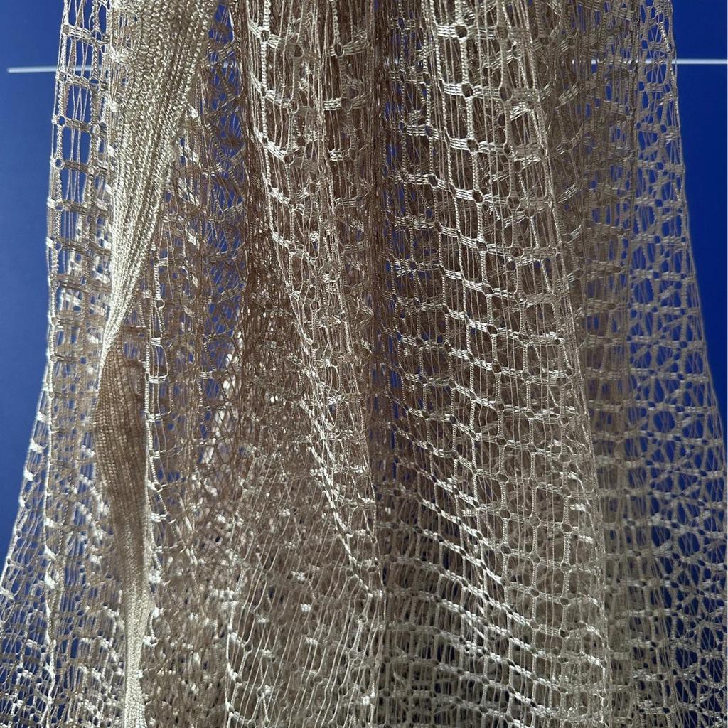 3D Lattice Mesh Curtain Fabric, Warp-Knitted Breathable Large-Hole Mesh, Light-Transmitting Gauze for Living Room & Bedroom Curtains