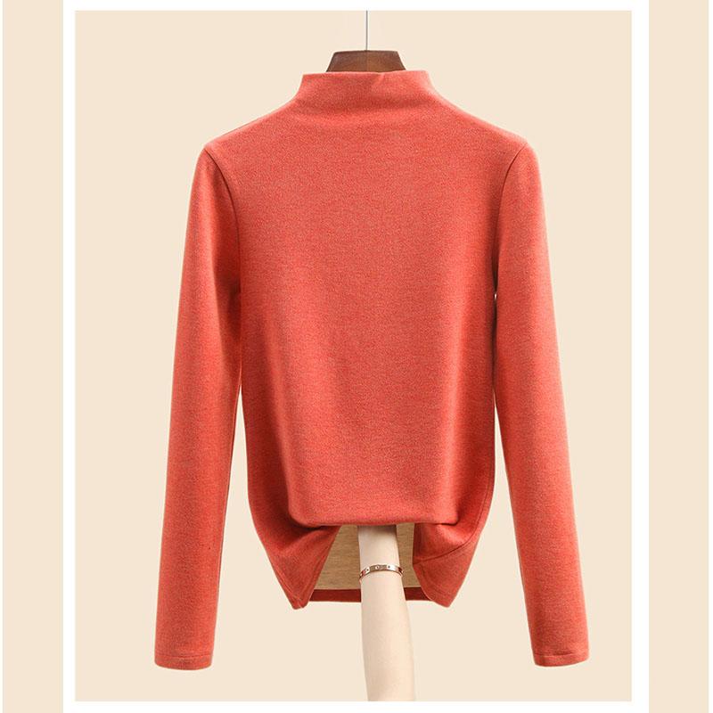 Jesienna i zimowa damska koszula z najniższym kaszmirem Dralon Mulberry Silk Półwysoki dekolt Wewnętrzne wyściełane włosy Ciepłe topy