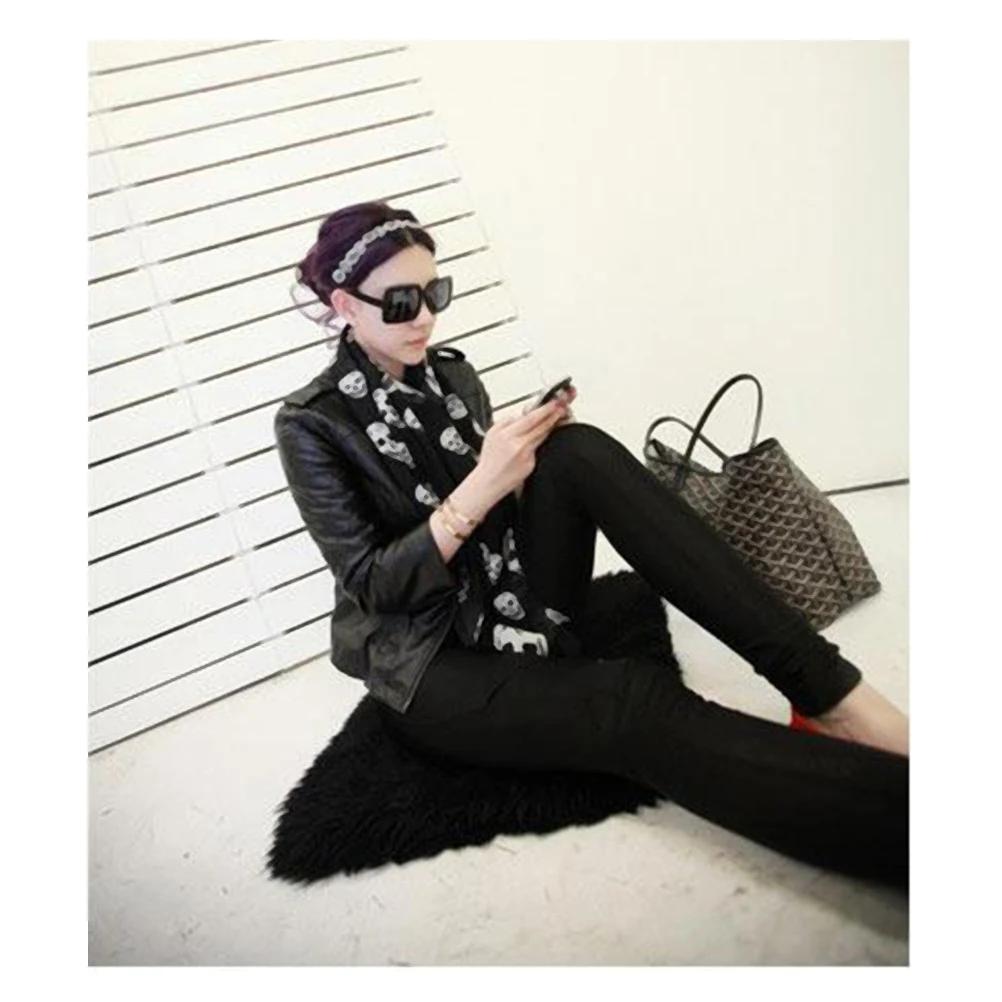 Skull Scarf Long For Women Chiffon Shawl Wraps Hair Head Scarves Neck With Skulls