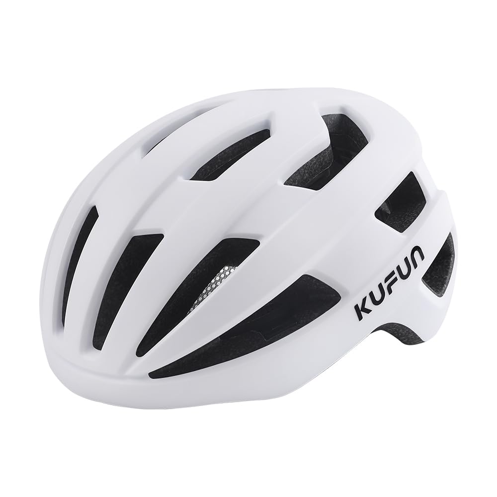 

KUFUN Велосипедный Регулируемый для и Дорожных Велосипедов Размер M Шлем, Циферблат, Легкий, Взрослые, Женщины, Юниоры, Мужчины, (белый, (53-57 см)) белый