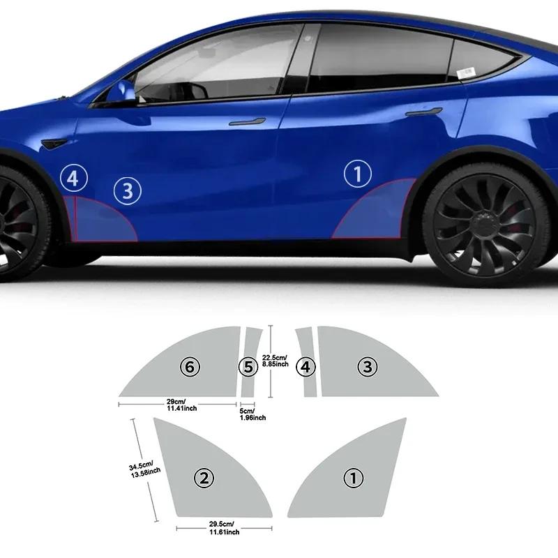 For Tesla Model 3 Model Y 2017-2026 TPU Paint Protection Film Car Door Side Protective Film Pre-cut PPF Clear Bra Anti-Scratch