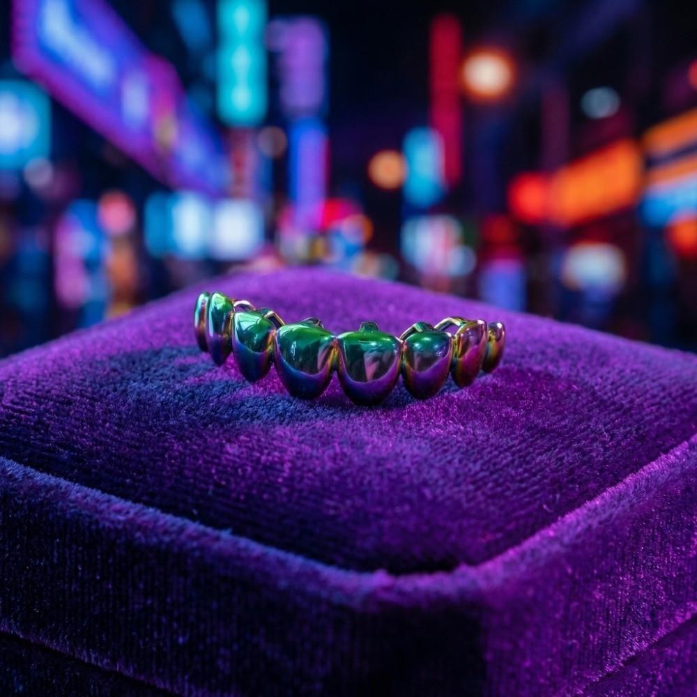 Colorful Colorful Dental Teeth Grillz Gradient Rapper Accessory Teeth Braces  Birthday Parties