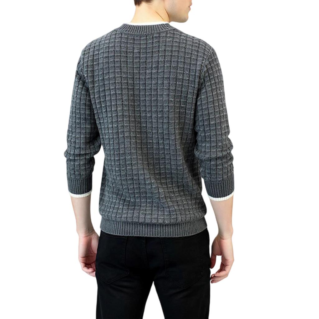 Men's  Fashion  Knitting  Pullover  Long Sleeves  Loose  Flip Collar  Sweater