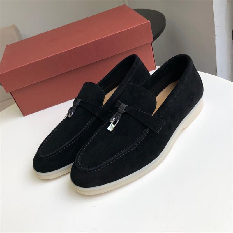 Women`s Genuine Leather Suede Loafers -