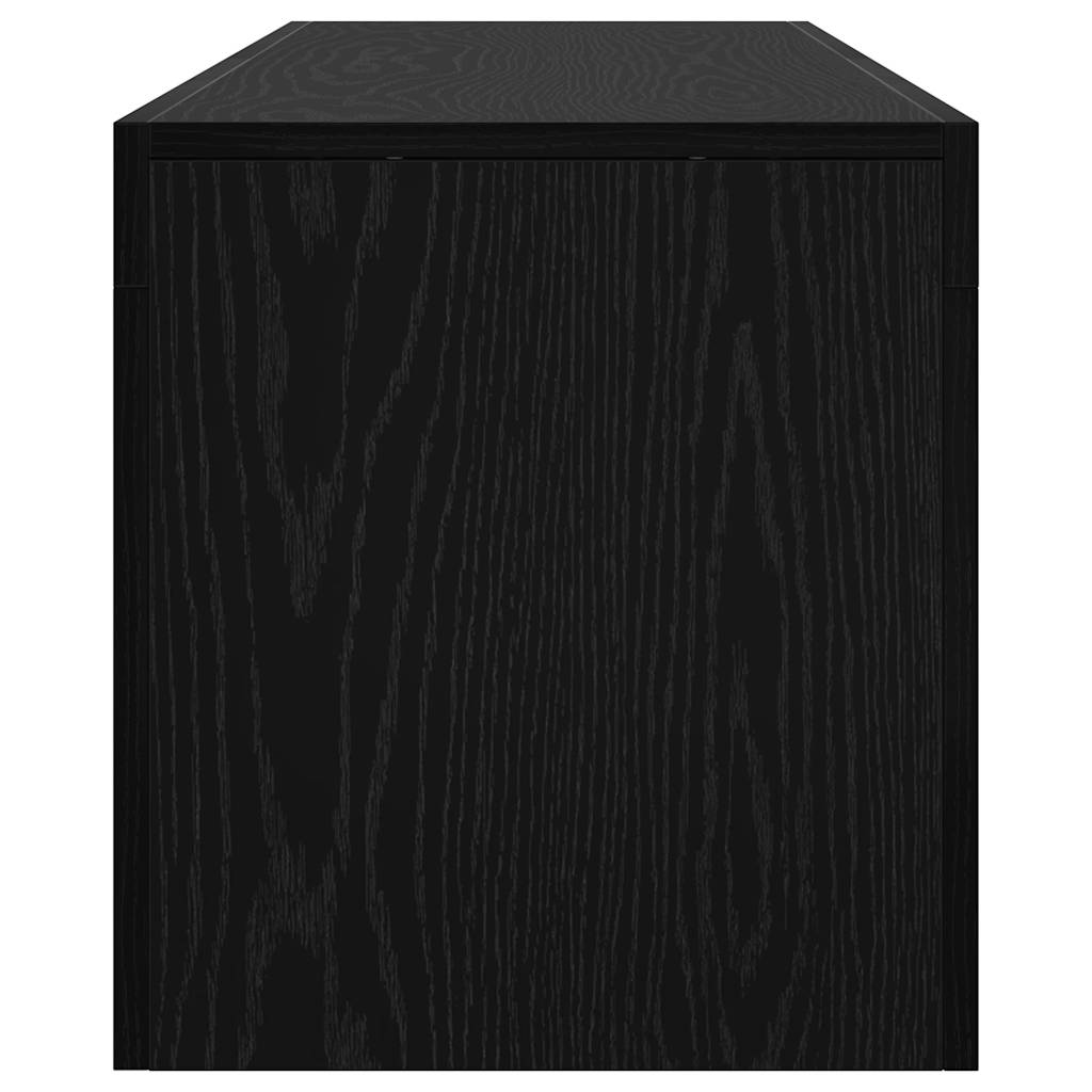 TV Cabinet with LED Lights Black Oak Effect 140 X 36.5 X 40 Cm