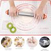 Adjustable Dough Roller Removable Rings Silicone Kneading Mat  Bakery Use