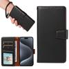 For iPhone 15 Pro Case RFID Blocking PU Leather Wallet Flip Phone Cover with Wrist Strap