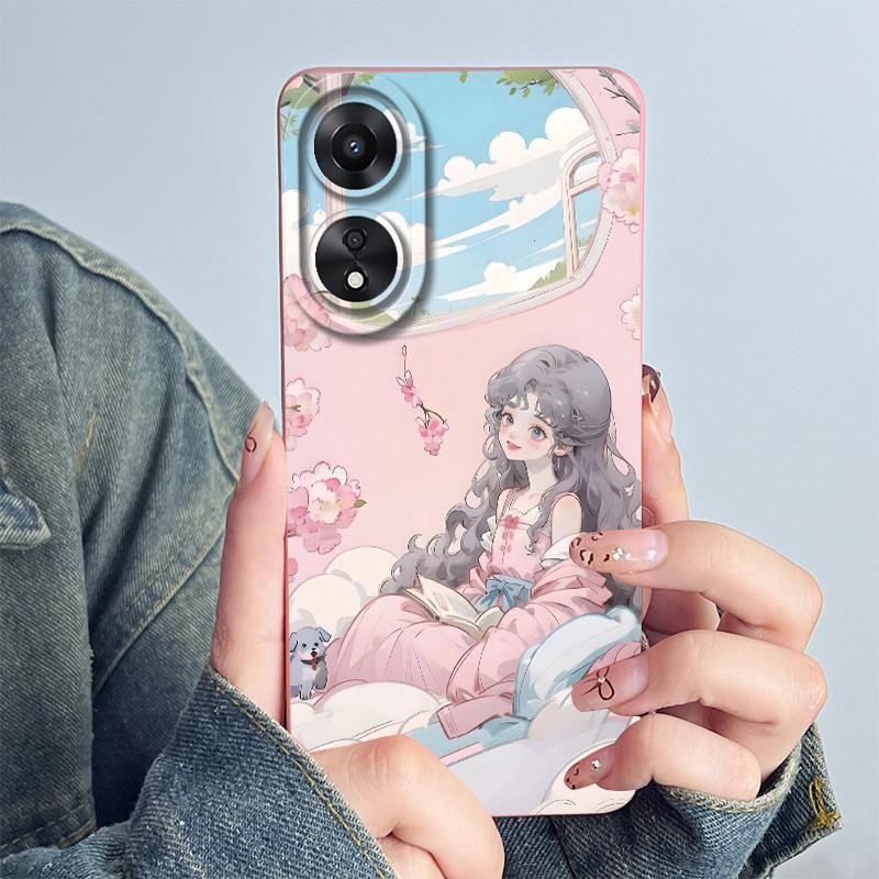 For OPPO A78 4G Phone Case CPH2565 Cover Soft Silicone Cute Panda Flower Boys Girls Painted Shell Funda Protective Casing Coque