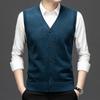 Single Breasted Pullover Autumn Sleeveless Vests Men Work Sweater Knitted Male Waistcoat Jumper Pullovers Roupas Masculinas