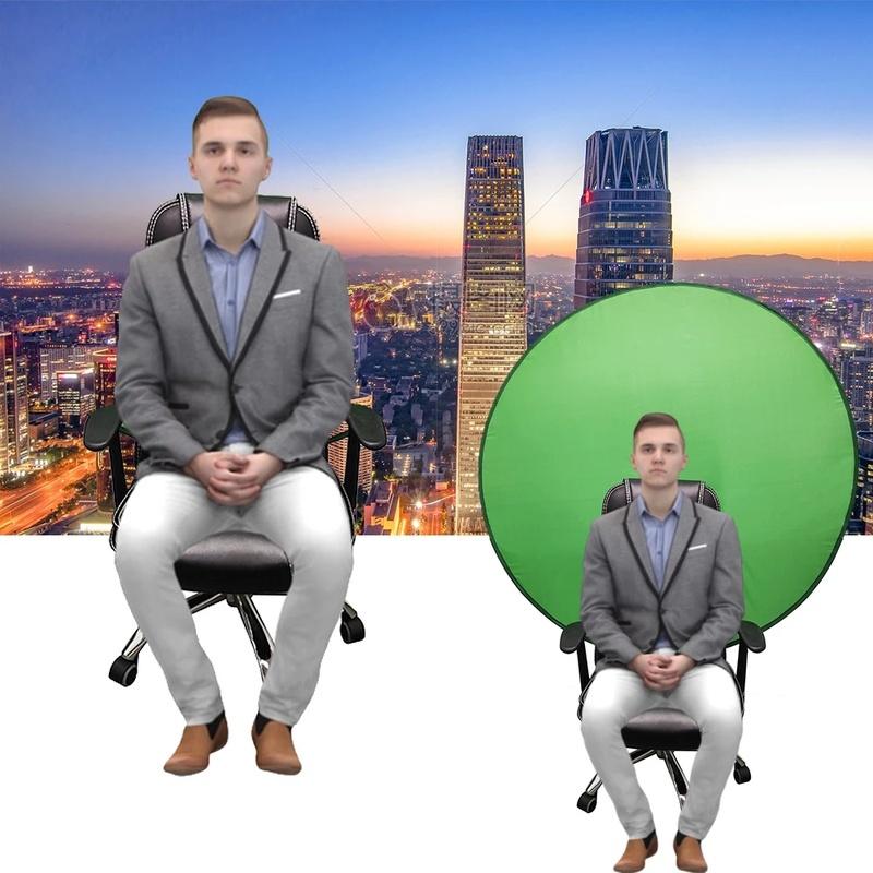 1 Stuks Groen Scherm Achtergronden Fotografie Achtergrond Draagbaar Vouwbare Reflector voor Live Uitzending YouTube Video Studio Rond 110cm