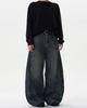 American Retro Washed Distressed Wide-Leg Jeans - Unisex Casual Trend